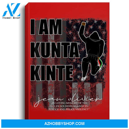 Black Lives Matter - Distressed American Flag - Kunta Kinte Portrait Canvas
