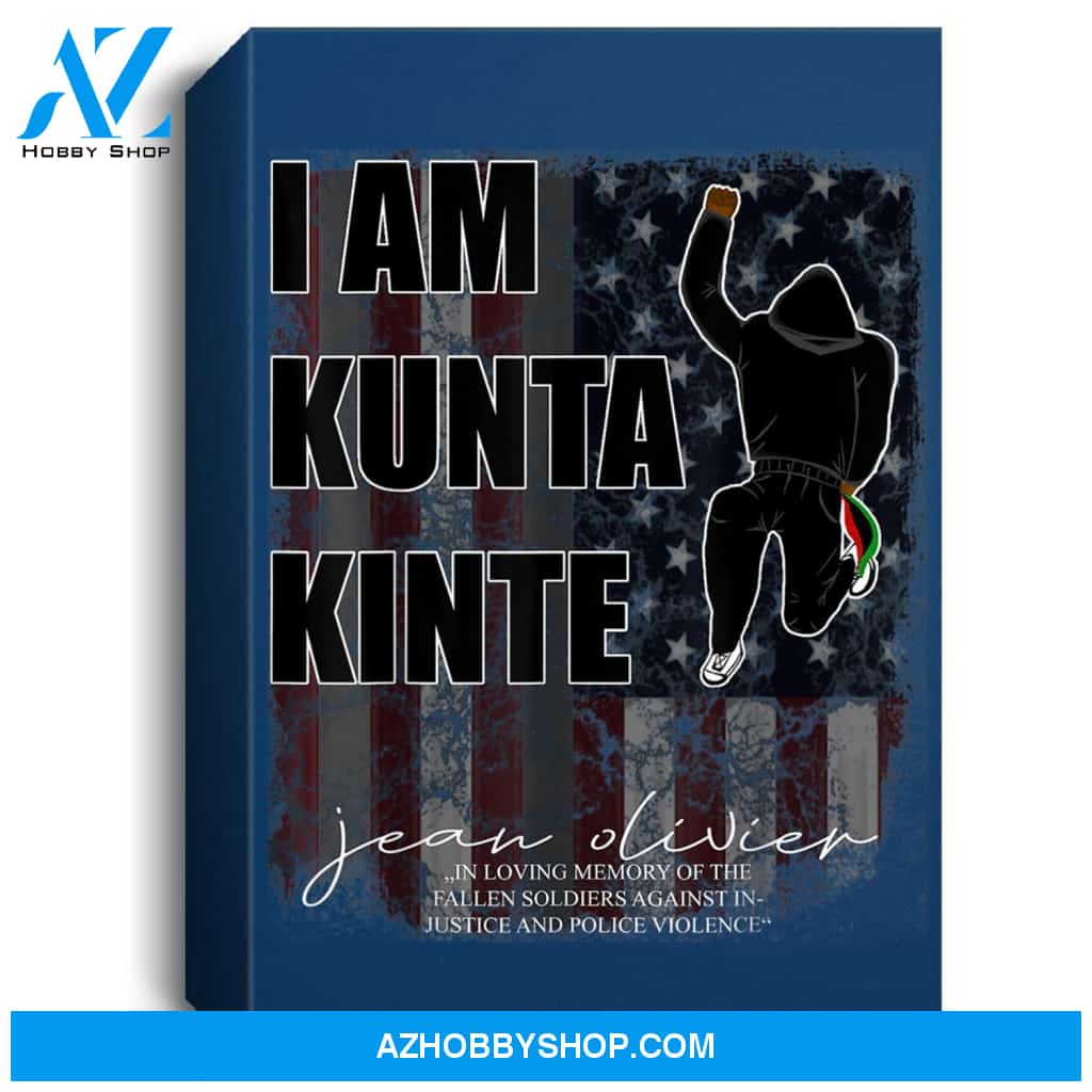 Black Lives Matter - Distressed American Flag - Kunta Kinte Portrait Canvas