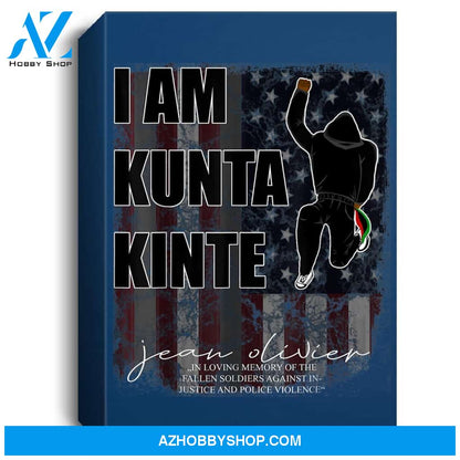 Black Lives Matter - Distressed American Flag - Kunta Kinte Portrait Canvas