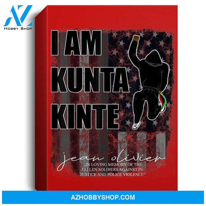 Black Lives Matter - Distressed American Flag - Kunta Kinte Portrait Canvas