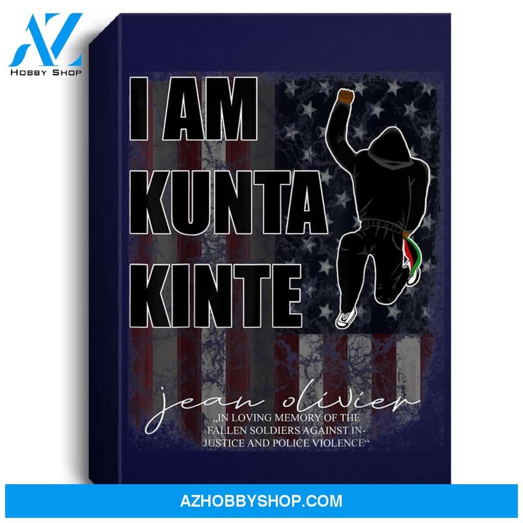 Black Lives Matter - Distressed American Flag - Kunta Kinte Portrait Canvas