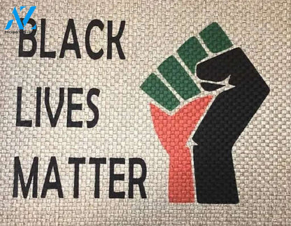 Black Lives Matter door mat. Indoor / Covered Entry Use mat. BLM, Housewarming gift, Home Decor, Peace, BLM fist.