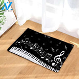Black Music Notes Doormat Indoor and Outdoor Doormat Warm House Gift Welcome Mat Birthday Gift for Music Lovers Piano Lover