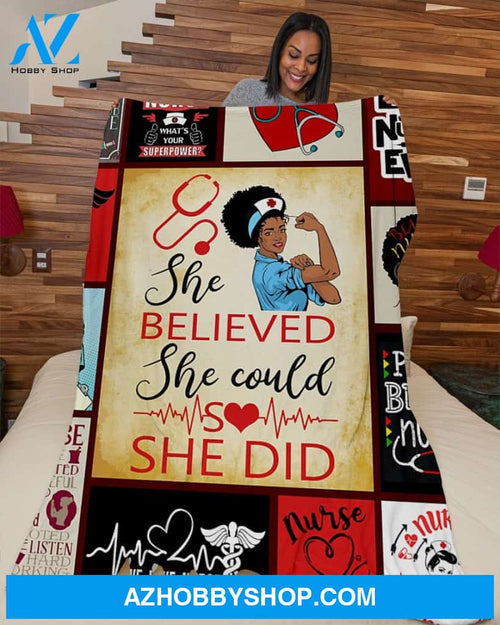 Black Nurse December Blanket Fleece Blanket