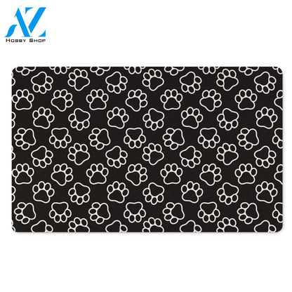Black Paw Door Mat