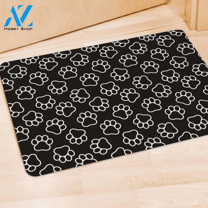 Black Paw Door Mat