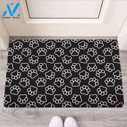 Black Paw Door Mat
