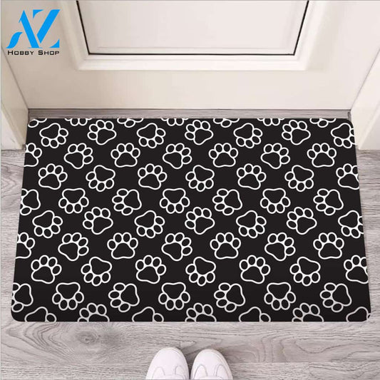 Black Paw Door Mat