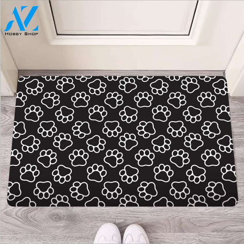 Black Paw Door Mat