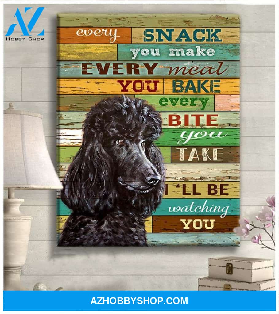 Black Poodle Canvas - Hanging Art For Living Room