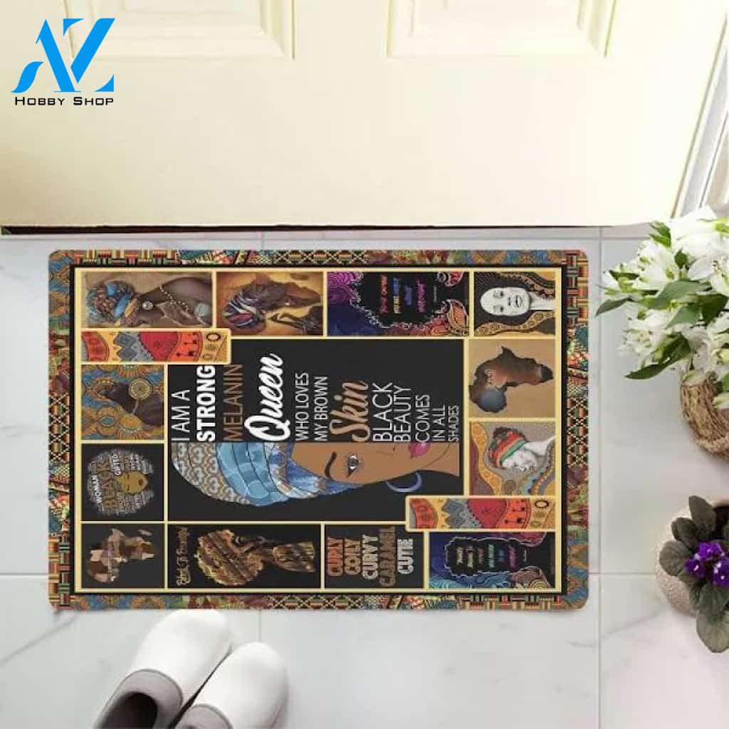 Black Pride Door Mat, New Home Gift, Housewarming Gift, Indoor/Outdoor Mat, Super Absorbent, Non Slip, Machine Washable Mat