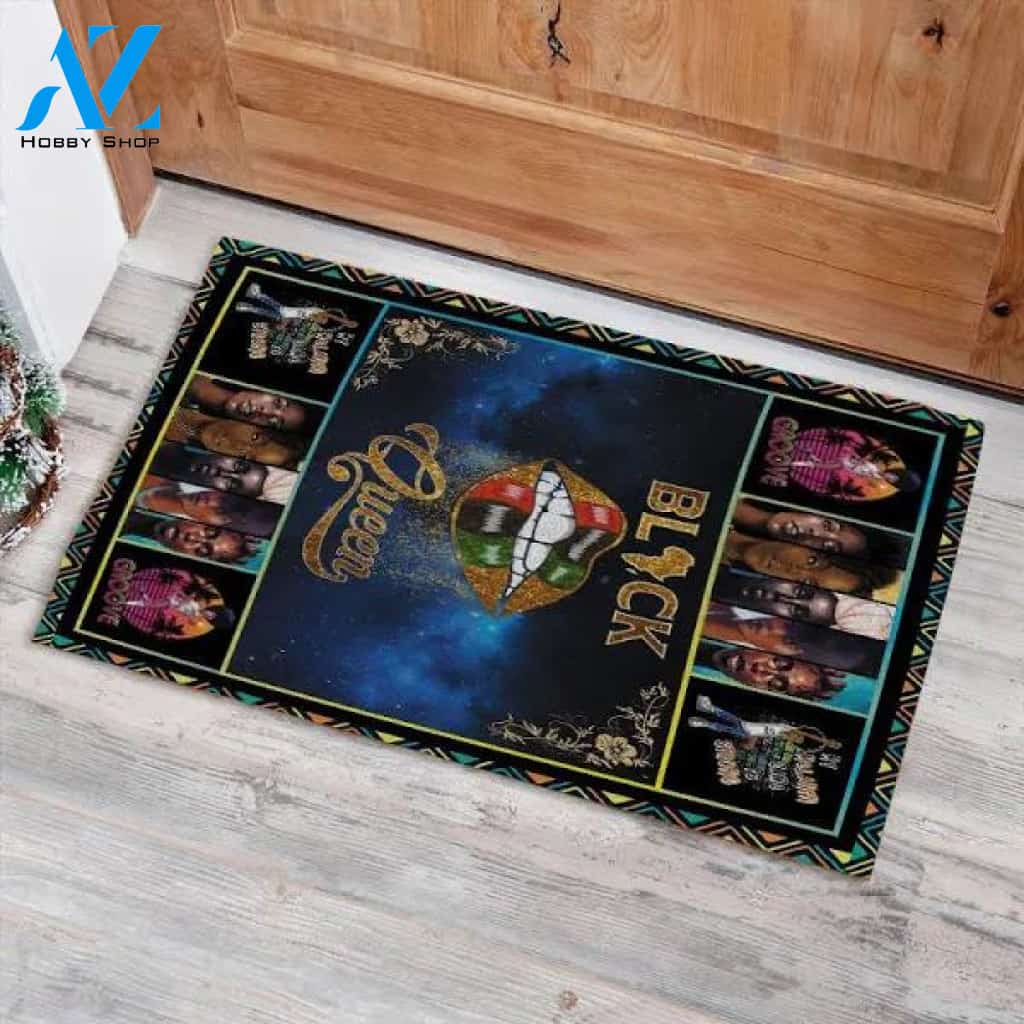 Black Queen Lips Black Pride Pan African Flag Black Girl Doormat