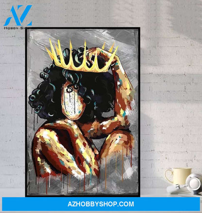 Black Queen Poster - African American Black Girl Poster Black Woman Poster Gift For Black Black Poster Print Black Woman Prints Poster 11X17 Inches Poster Canvas