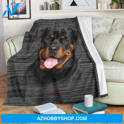 Black Rottweiler Fleece Blanket