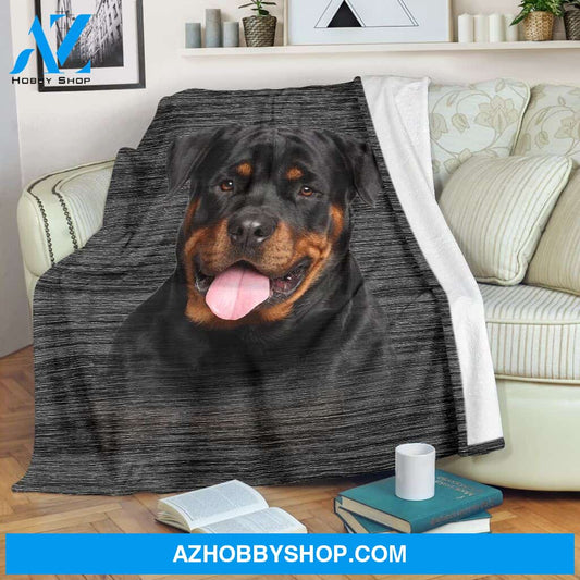 Black Rottweiler Fleece Blanket