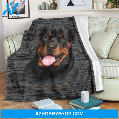Black Rottweiler Fleece Blanket