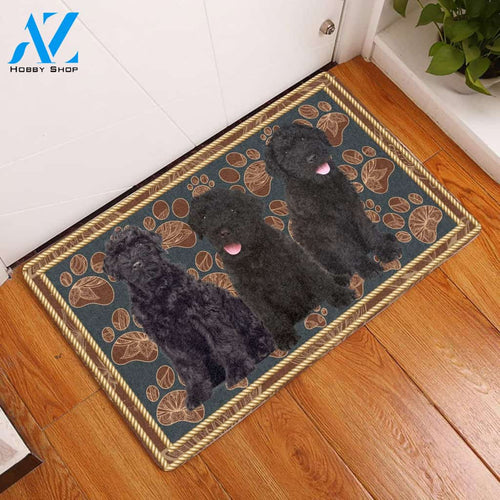 Black Russian Terrier Flower Paw - Dog Doormat | Welcome Mat | House Warming Gift