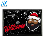 Black Santa Doormat Indoor And Outdoor Mat Entrance Rug Sweet Home Decor Housewarming Gift Gift Friend Family Christmas Holiday
