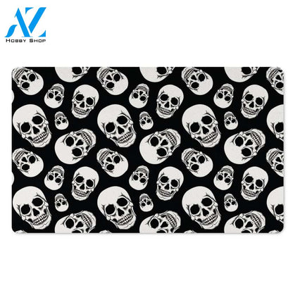 Black Skull Door Mat