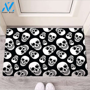 Black Skull Door Mat