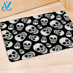 Black Skull Door Mat