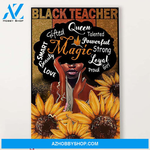 Teacher Classroom Canvas Black Teacher, Student Wall Art Back to School Gift for Teacher
