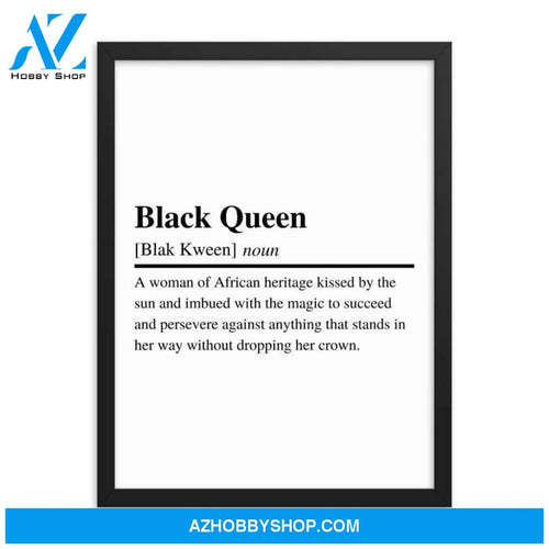 Black Woman Black Pride Black Queen Definition Matte Poster Canvas
