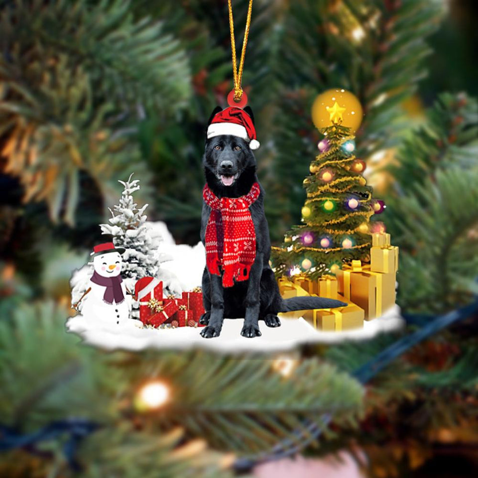 Black German Shepherd Christmas Ornament Christmas Tree Hanging Acrylic Ornament Gift
