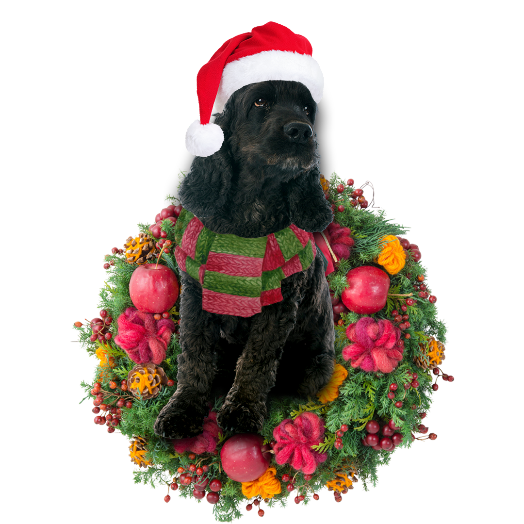 Godmerch- Ornament- Black Cocker Spaniel Christmas Ornament, Happy Christmas Ornament, Car Ornament