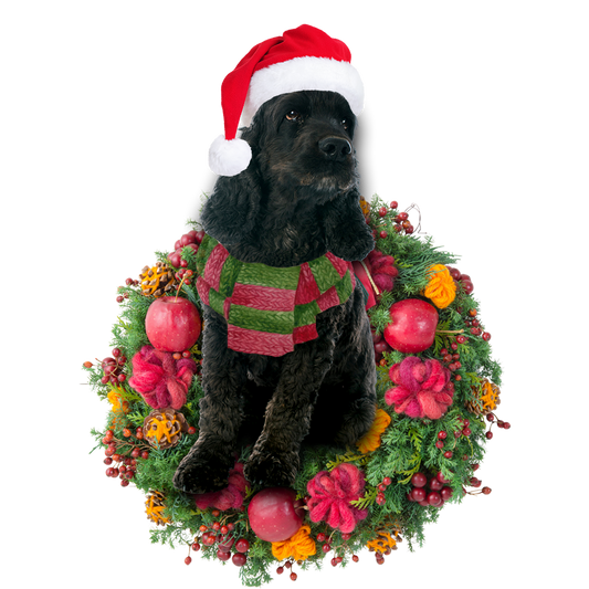 Godmerch- Ornament- Black Cocker Spaniel Christmas Ornament, Happy Christmas Ornament, Car Ornament