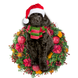 Godmerch- Ornament- Black Labradoodle Christmas Ornament, Happy Christmas Ornament, Car Ornament