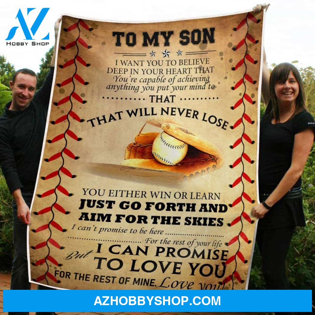 Personalized Blanket Baseball From Dad To Son That Will Never Lose Great Customized Gifts For Birthday Christmas Thanksgiving Graduation, Maturity Ceremony, Wedding