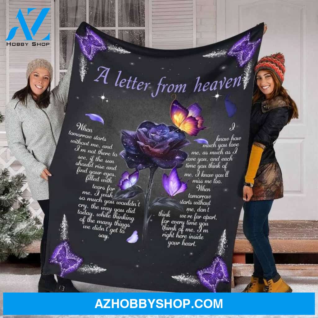 Blanket Butterfly A Letter From Heaven, Blanket For Women, Gift For Men, Birth Day Gift,