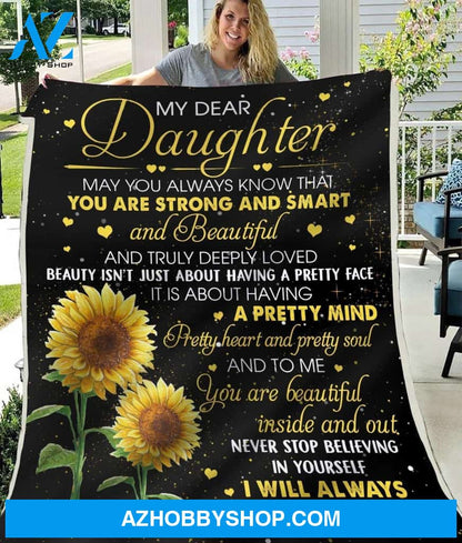 Blanket-Daughter-Beautiful Daughter, Fleece Sherpa Blankets