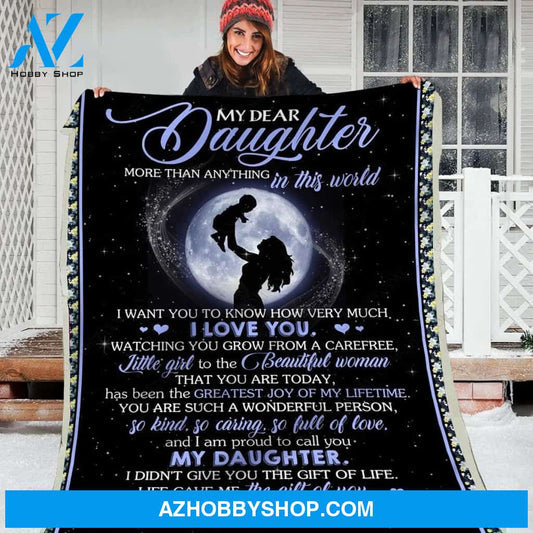 Blanket-Daughter-Beautiful Woman Daughter, Fleece Sherpa Blankets