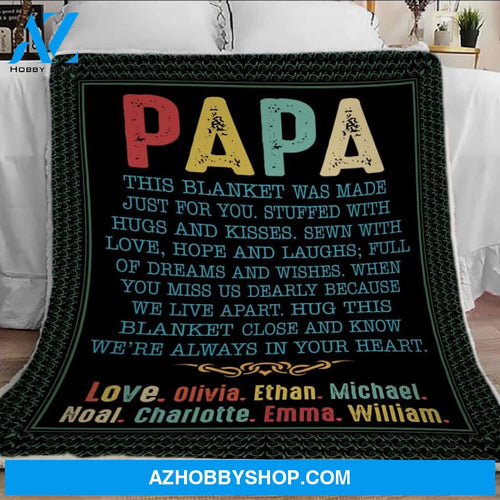 Blanket For Papa, Papa Blanket - Love, Your Grandkids, Blankets With Name