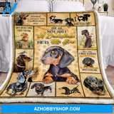 Blanket Gift for Dachshund Lover, Dachshund is My Son Fleece Blanket Unique Gifts