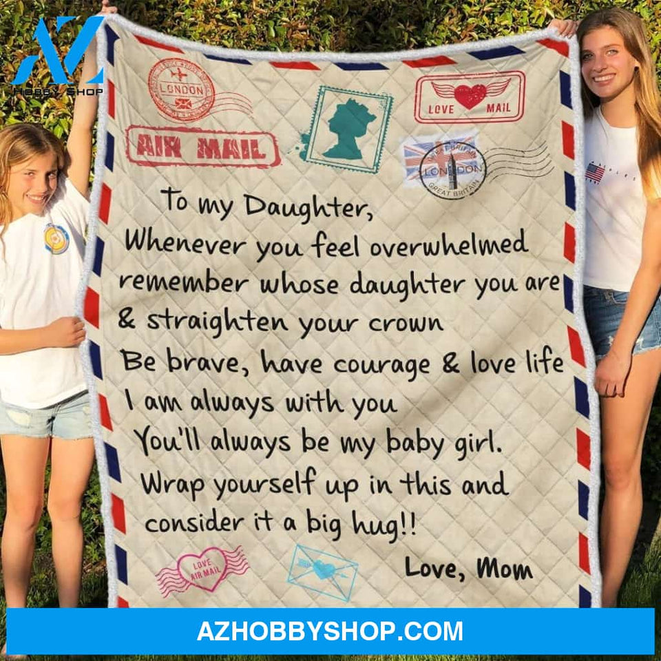 Blanket Gift For Daughter Letter Mom to Daughter Fleece Blanket Gift For Daughter Form Mom