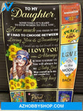 Blanket Gift For Daughter To My Daughter Hippie Sunflower Fleece Blankets Gifts For Dad From Daughter
