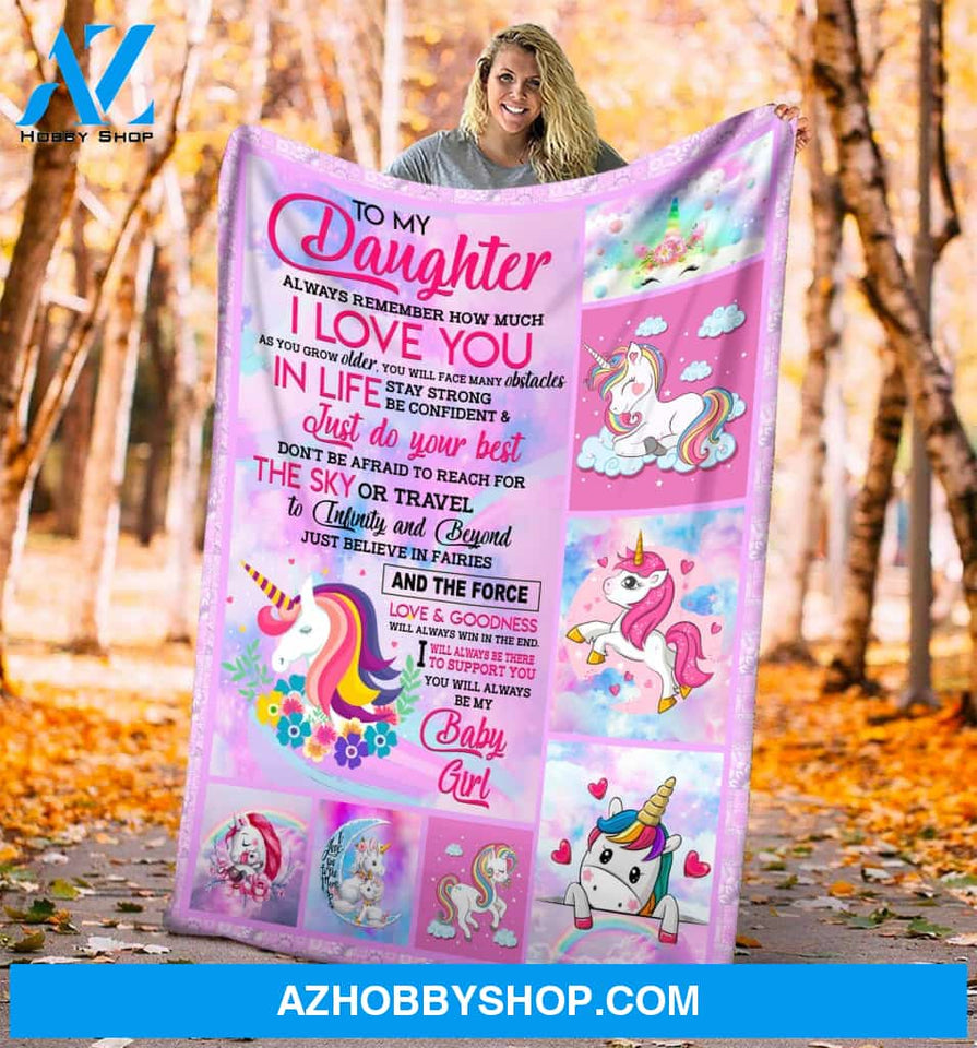 Blanket Gift For Daughter To My Daughter Unicorn Fleece Blankets Unique Gifts