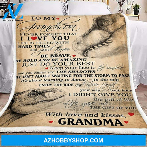 Blanket Gift For Grandson Dinosaurs To My Grandson From Grandma Fleece Blanket Gifts For Dad From Son