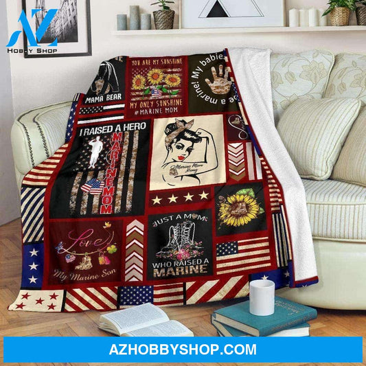 Blanket Mothers Day Gifts Marine Mom Strong Mom Gift For Mom Fleece Blanket Gift Mom