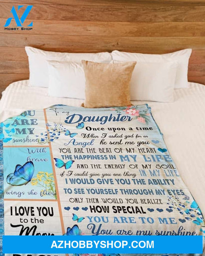 Blanket Mothers Day Gifts Mom To Daughter Butterfly Love You Moon And Back Fleece Blanket Gift Mom