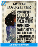 Blanket Mothers Day Gifts My Dear Daughter Black Girl From Mom Fleece Blanket Unique Gifts