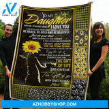 Blanket Mothers Day Gifts To My Daughter Sunflower Be Brave Bold And Beautiful Fleece Blanket Unique Gifts