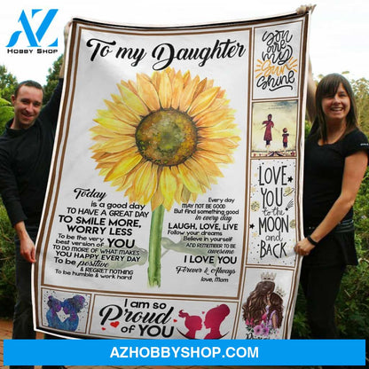 Blanket Mothers Day Gifts To My Daughter Sunflower Live Your Dream Fleece Blanket Unique Gifts