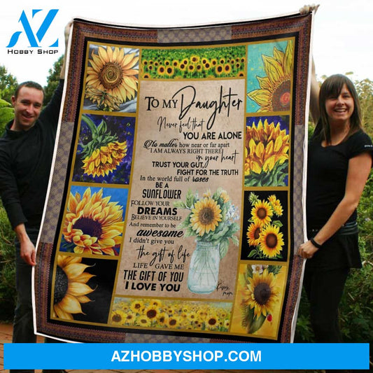Blanket Mothers Day Gifts To My Daughter Sunflower Remembe To Be Awesome Fleece Blanket Unique GiftsBlanket