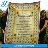 Blanket Mothers Day Gifts To My Daughter Sunflower You Are Braver Stronger Smarter Fleece Blanket Unique Gifts