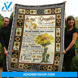 Blanket Mothers Day Gifts To My Daughter Sunflower You Are Powerful Brave And Beautiful Fleece Blanket Unique Gifts