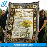 Blanket Mothers Day Gifts To My Daughter Sunflower You Are Powerful Brave And Beautiful Fleece Blanket Unique Gifts